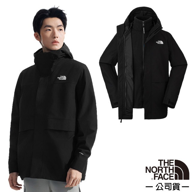 【The North Face】男 DRYVENT 兩件式防風防水透氣保暖連帽外套/89YX-JK3 宇宙黑✿30E010